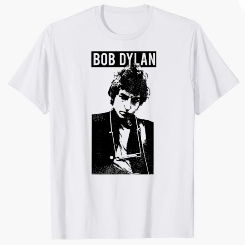 Bob Dylan Harmony 60s White & Black T -Shirt Sz S